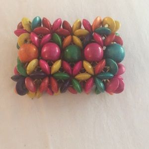 Stack Set Multi-Color Wood Bead Stretch Bangle